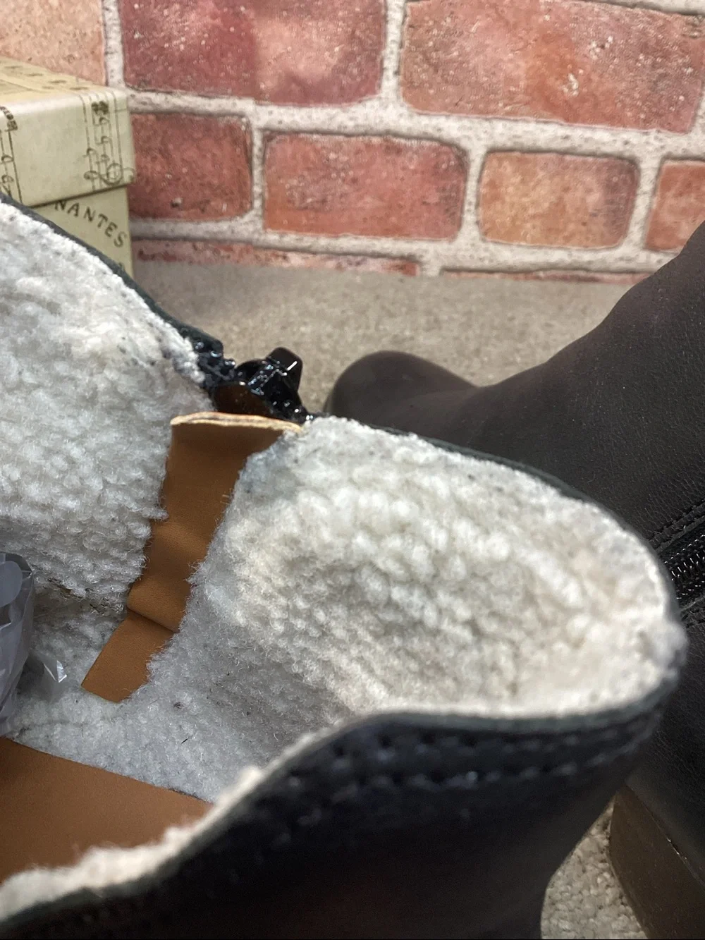 Lucky Brand Banter women’s faux fur lined black ankle boots size 8.5